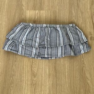 Hollister Blue and White Striped Crop Top